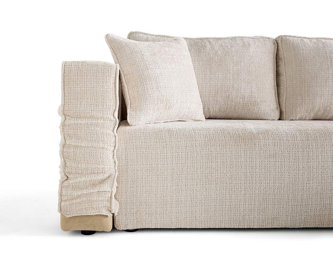 Canapé d'angle déhoussable réversible 4 places en velours texturé Topaze