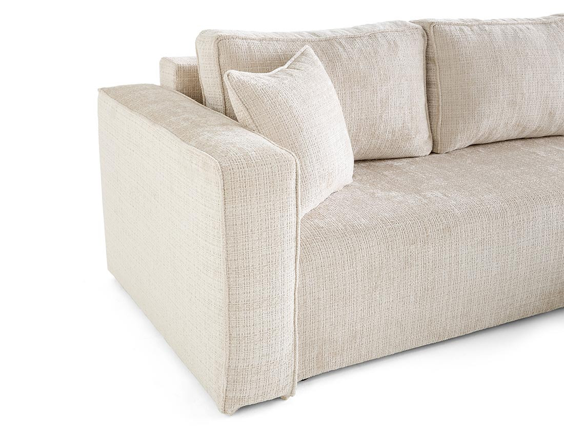 Canapé d'angle déhoussable réversible 4 places en velours texturé Topaze