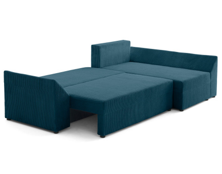 Canapé d'angle réversible 4 places convertible avec coffre en velours côtelé Mike