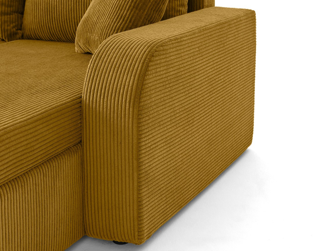 Canapé d'angle réversible convertible avec coffres 4 places en velours côtelé Valos