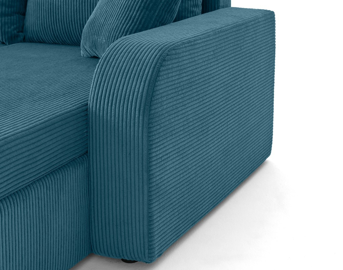 Canapé d'angle réversible convertible avec coffres 4 places en velours côtelé Valos