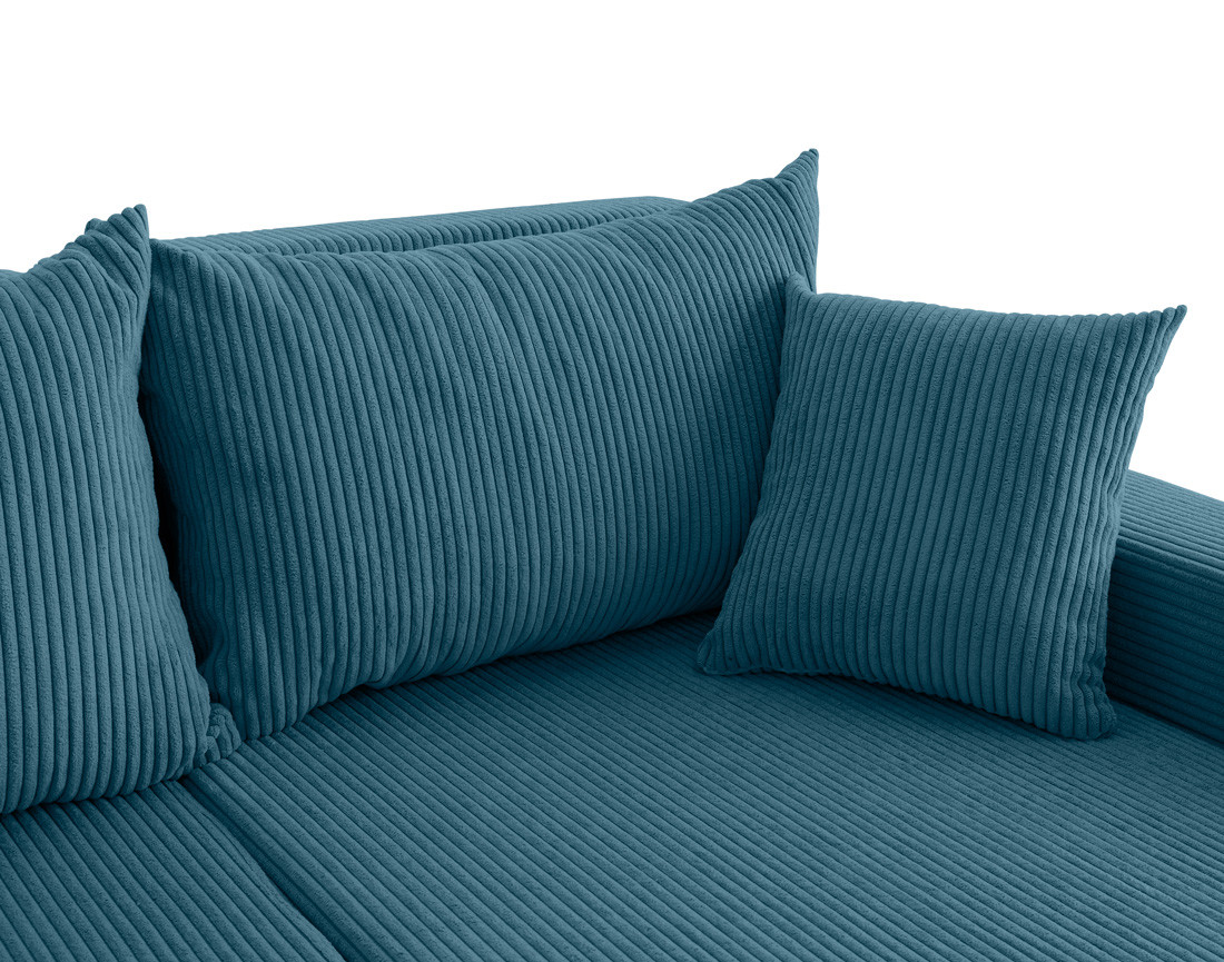 Canapé d'angle réversible convertible avec coffres 4 places en velours côtelé Valos