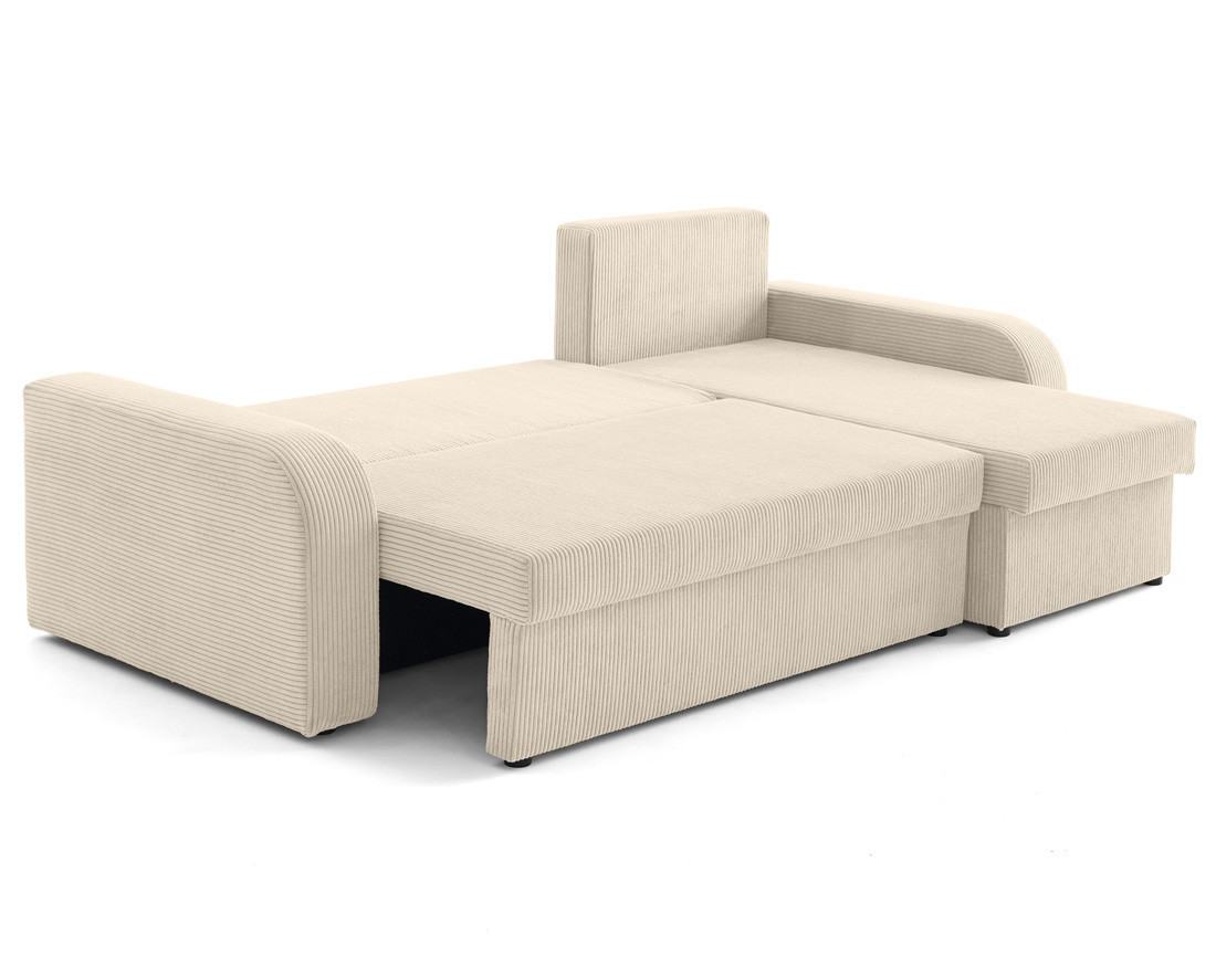 Canapé d'angle réversible convertible avec coffres 4 places en velours côtelé Valos