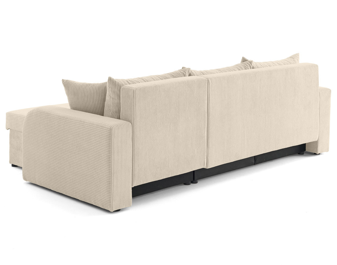 Canapé d'angle réversible convertible avec coffres 4 places en velours côtelé Valos