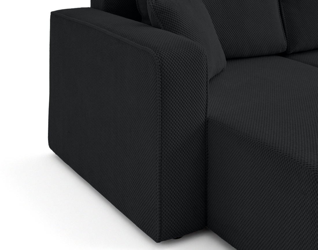 Canapé panoramique en U 7 places convertible avec coffre en velours texturé Topaze