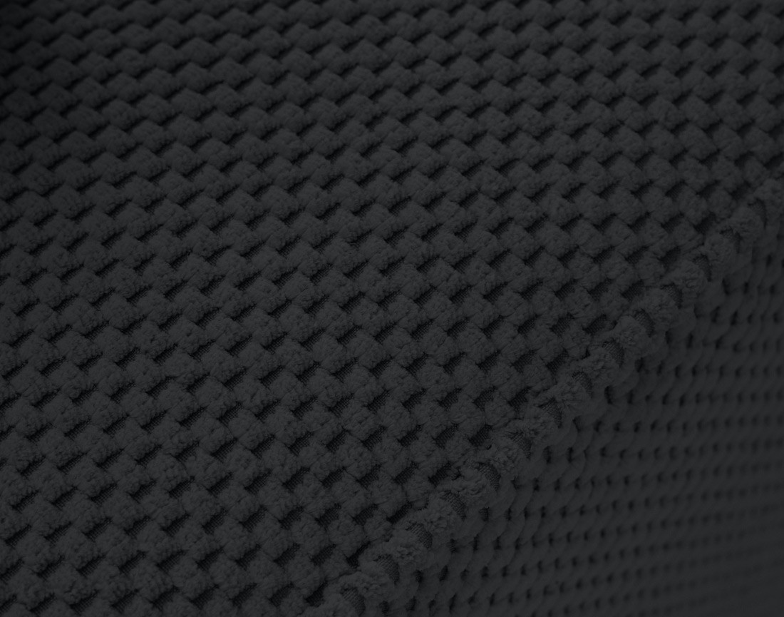 Canapé panoramique en U 7 places convertible avec coffre en velours texturé Topaze