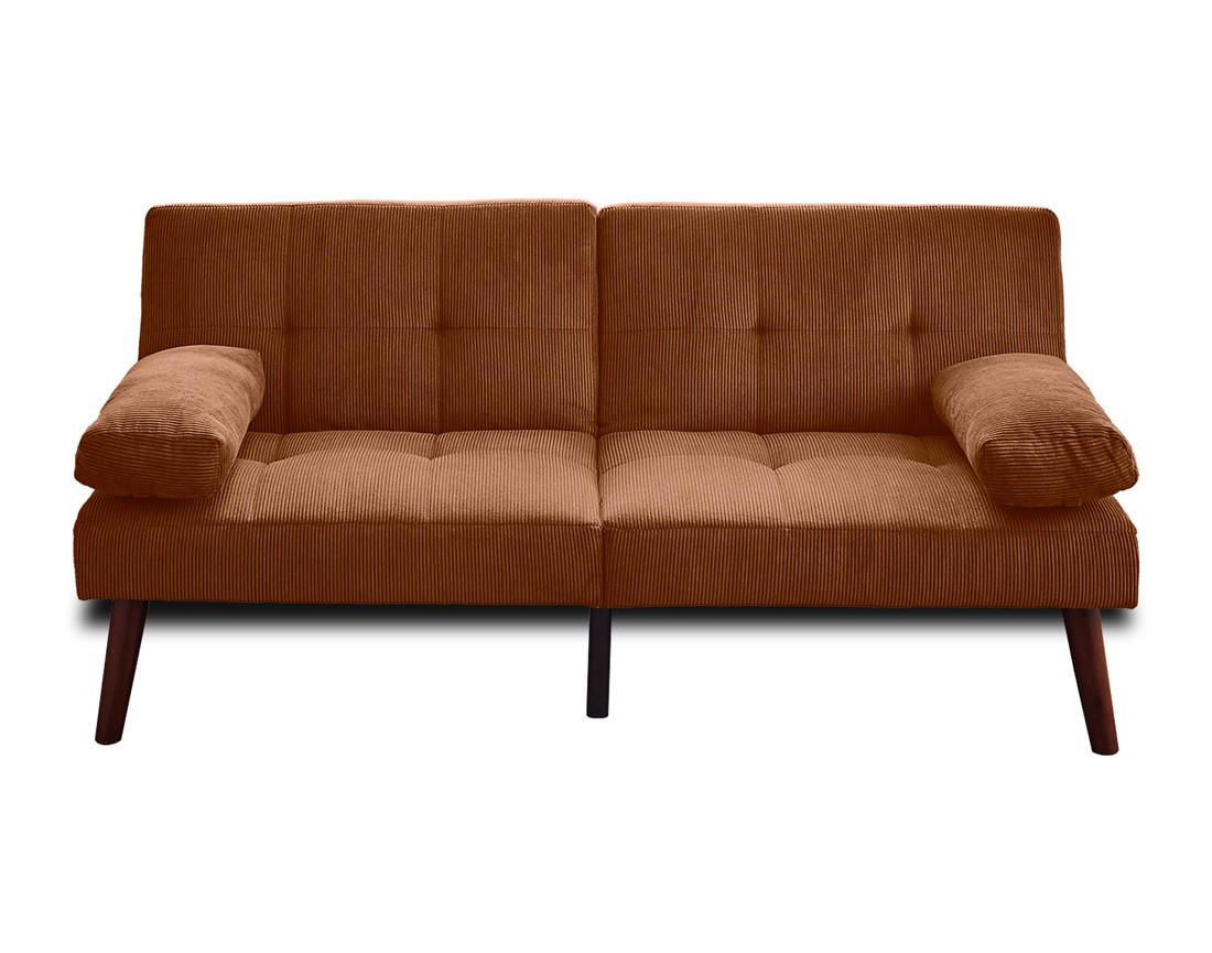 Canapé convertible clic-clac 2 places en velours côtelé Philae