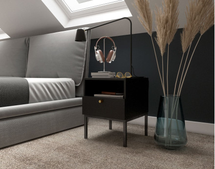 Table de chevet noir 40 m Felicia