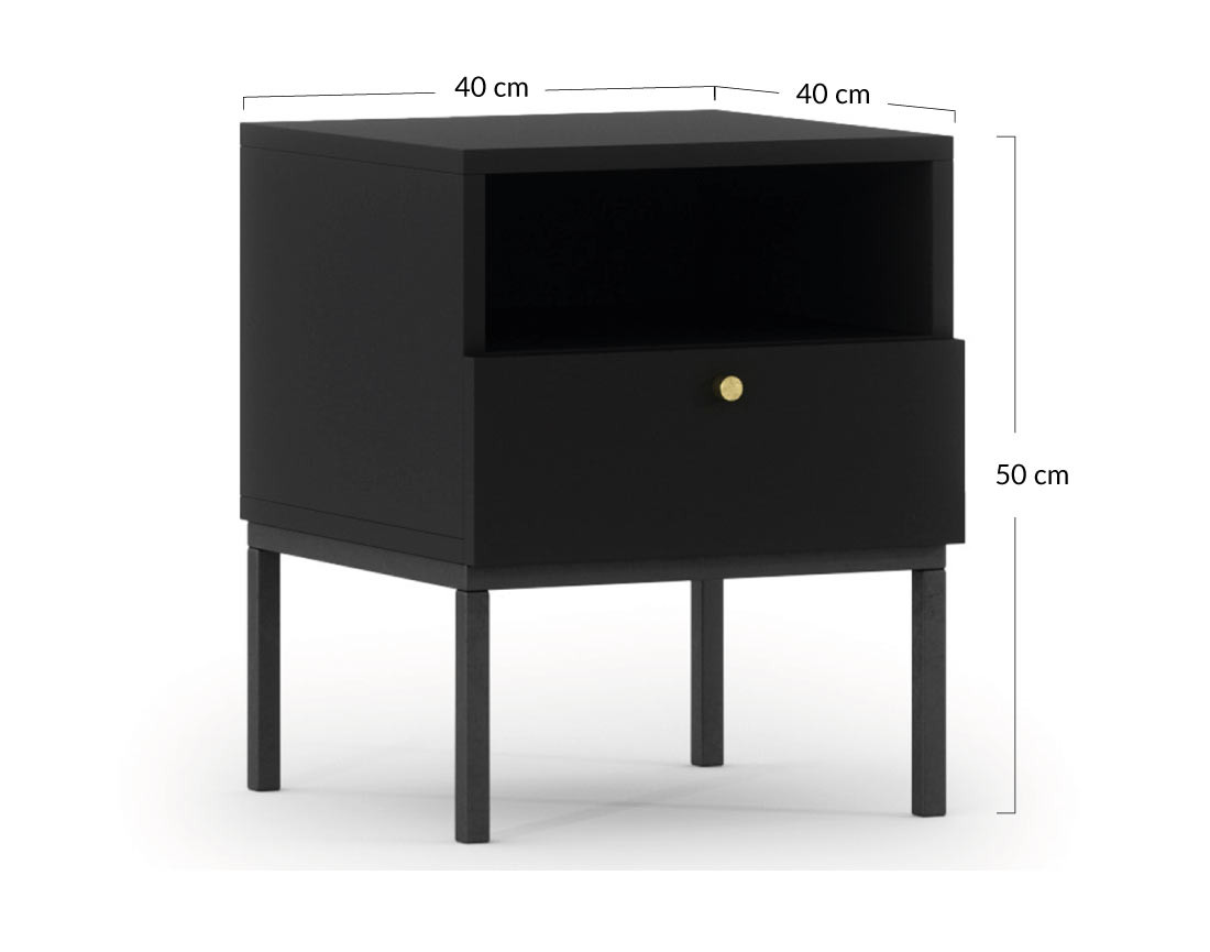 Table de chevet noir 40 m Felicia