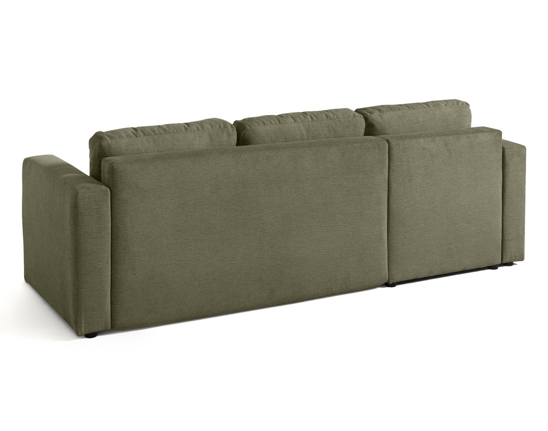 Canapé d'angle réversible 4 places convertible avec coffre en tissu texturé Canopy