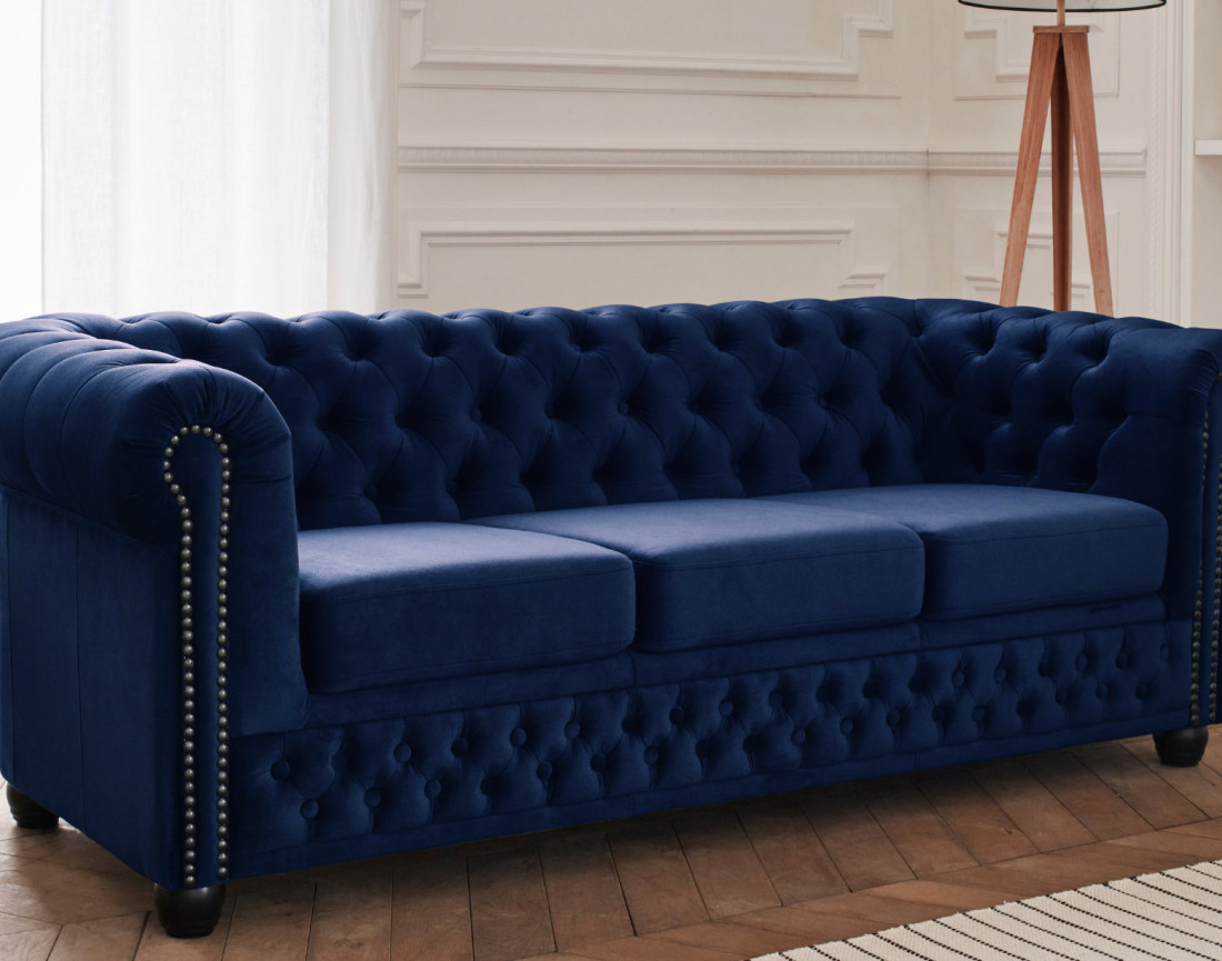 Canapé Chesterfield 3 places en velours William