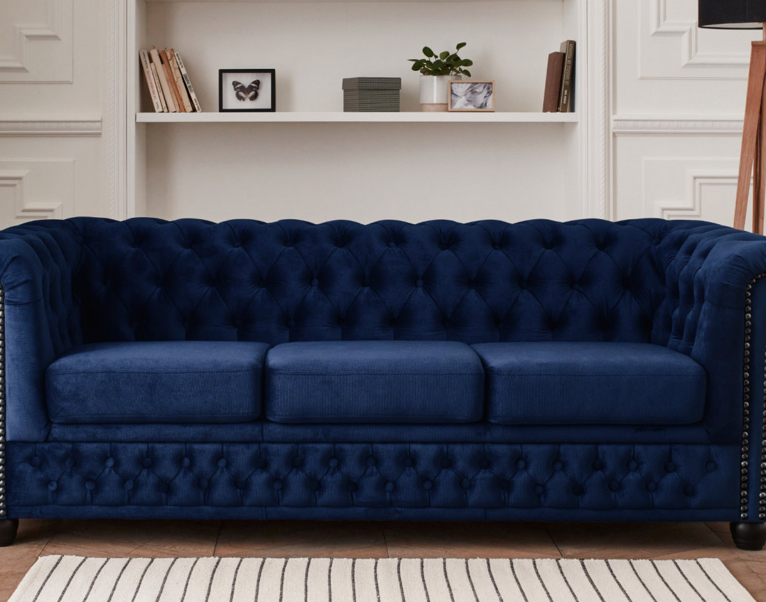 Canapé Chesterfield 3 places en velours William