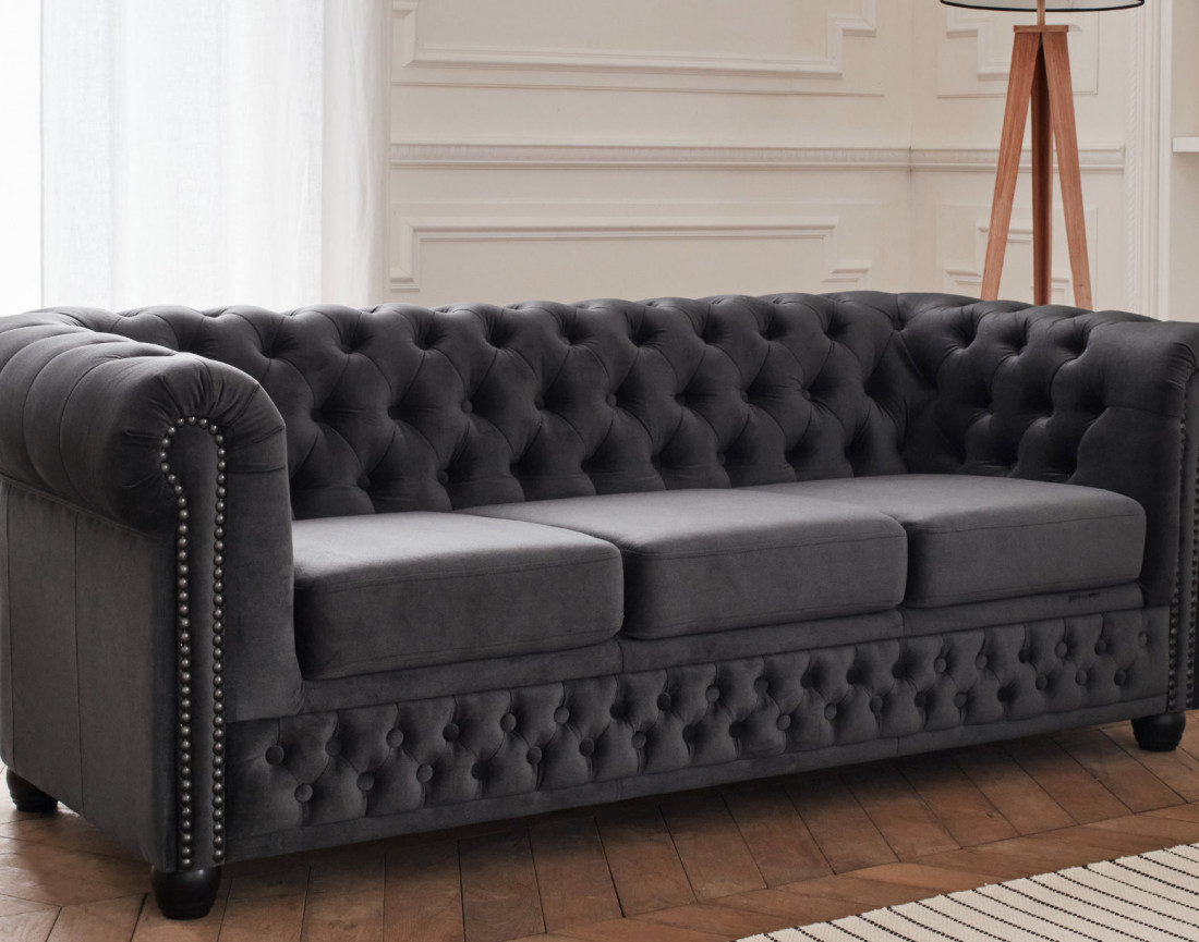 Canapé Chesterfield 3 places en velours William