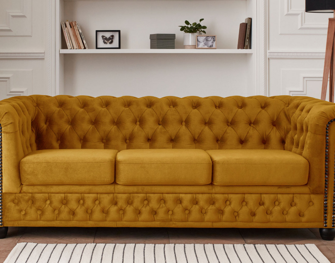 Canapé Chesterfield 3 places en velours William