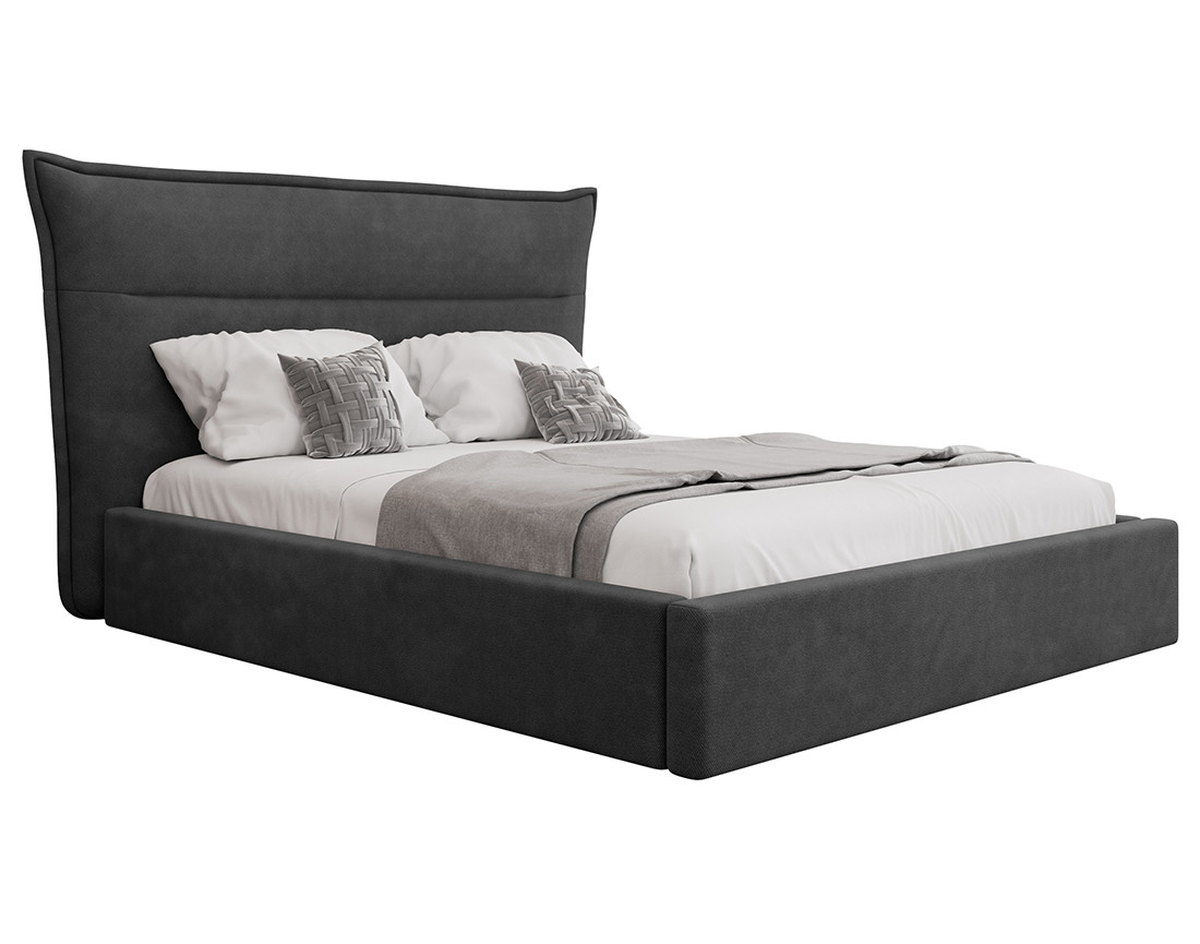 Lit coffre 160x200 cm en velours sommier inclus Emy