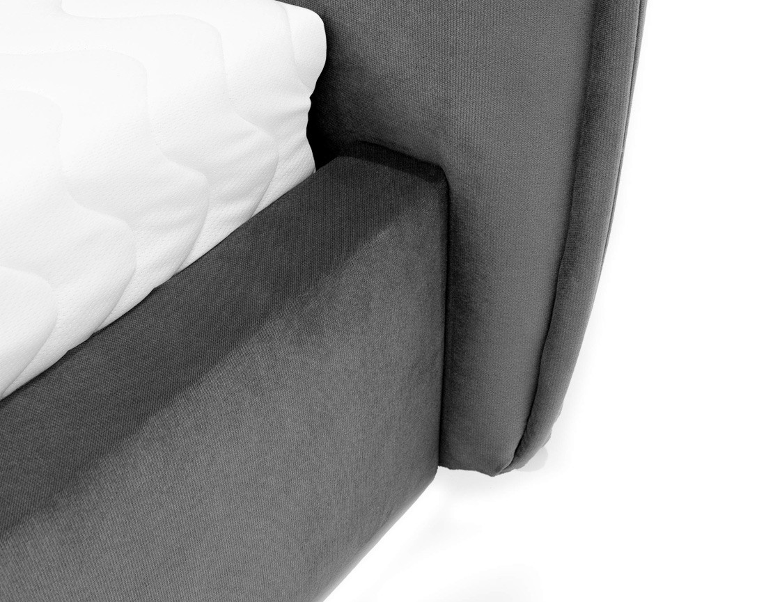 Lit coffre 160x200 cm en velours sommier inclus Emy