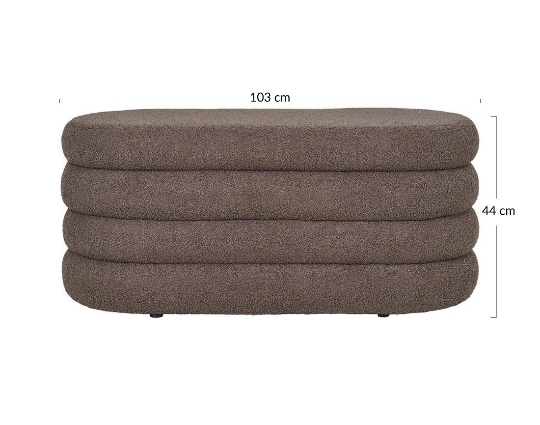 Pouf avec rangement en tissu bouclette Neo