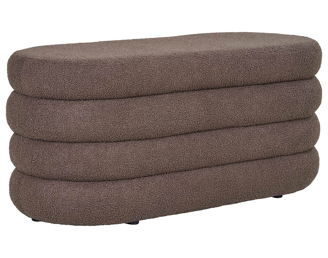 Pouf avec rangement en tissu bouclette Neo