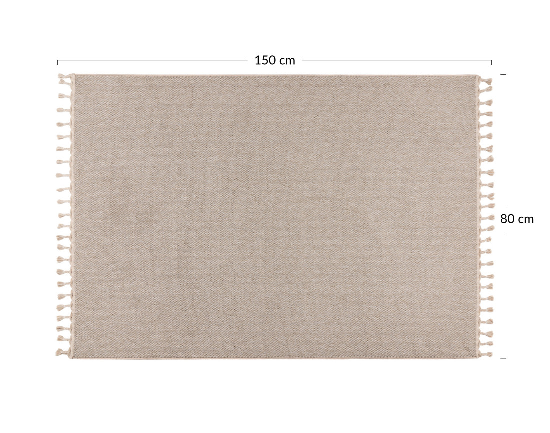 Tapis rectangulaire uni taupe Elma