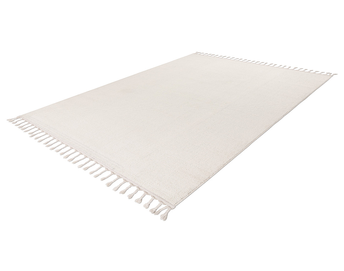 Tapis rectangulaire uni blanc Elma
