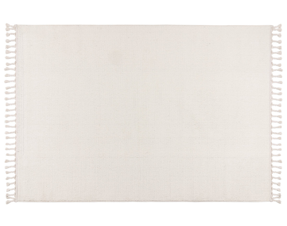 Tapis rectangulaire uni blanc Elma