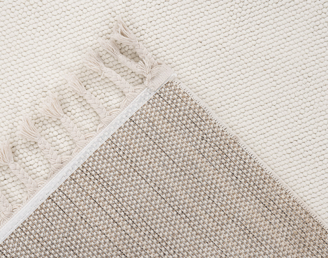 Tapis rectangulaire uni blanc Elma