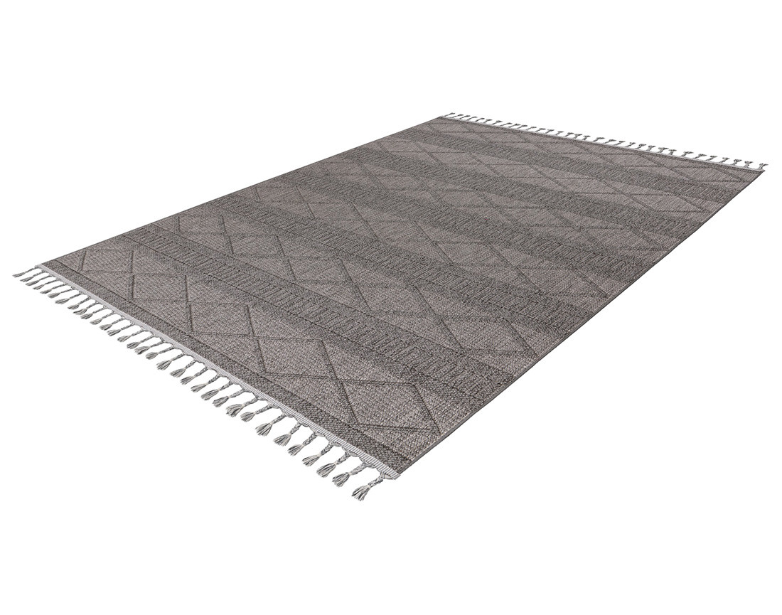 Tapis rectangulaire motif géométrique gris Elma