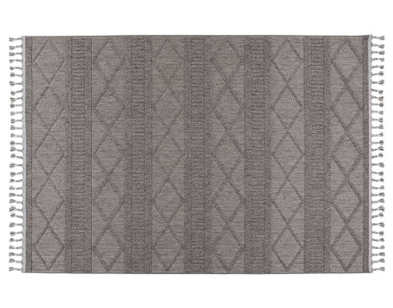 Tapis rectangulaire motif géométrique gris Elma