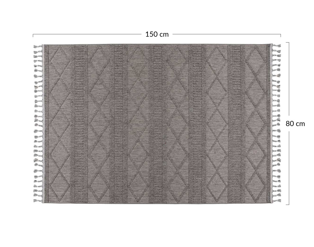 Tapis rectangulaire motif géométrique gris Elma