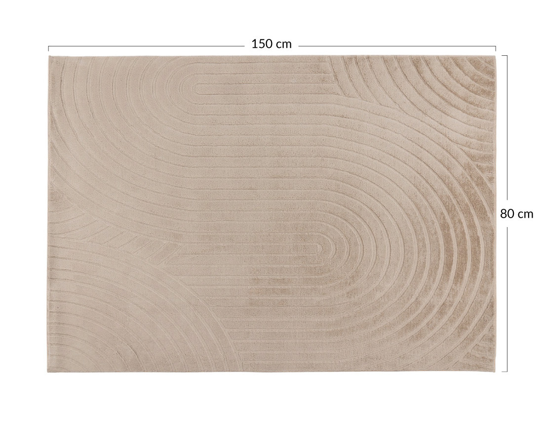 Tapis rectangulaire motif abstrait crème Lovely