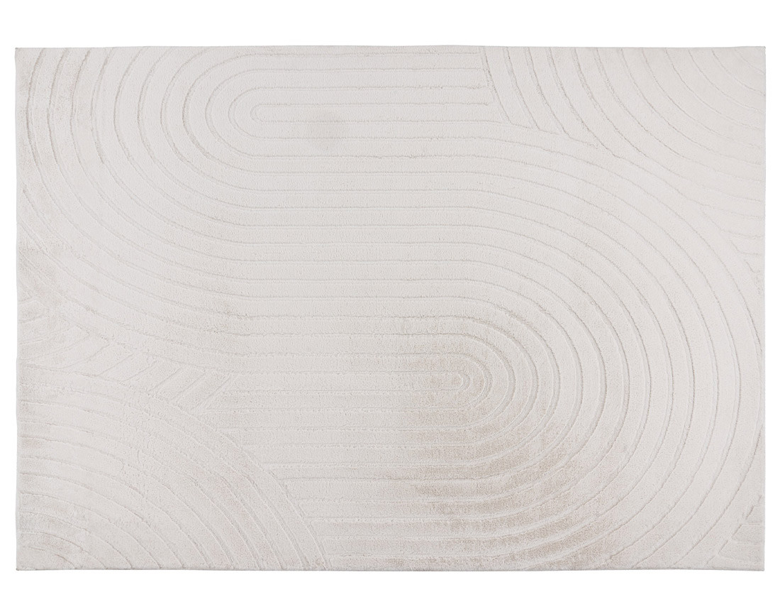 Tapis rectangulaire motif abstrait blanc Lovely