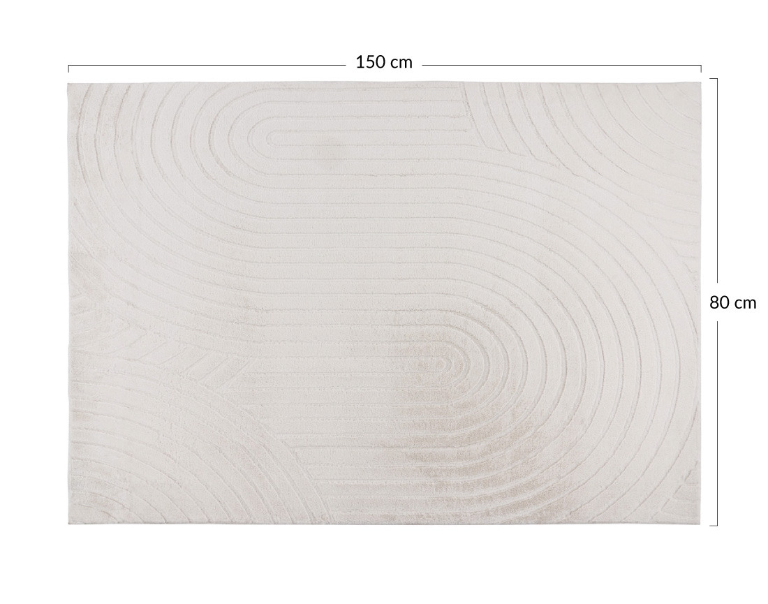 Tapis rectangulaire motif abstrait blanc Lovely