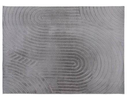 Tapis rectangulaire motif abstrait gris anthracite Lovely