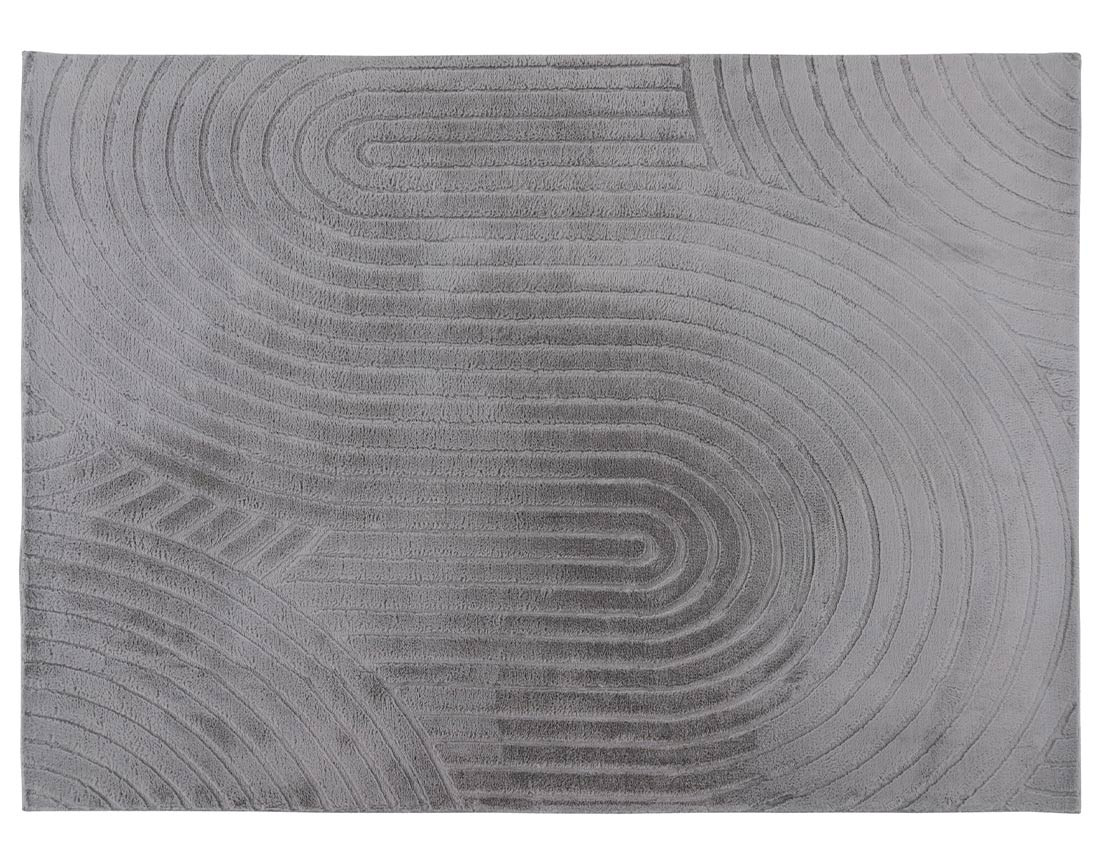 Tapis rectangulaire motif abstrait gris anthracite Lovely