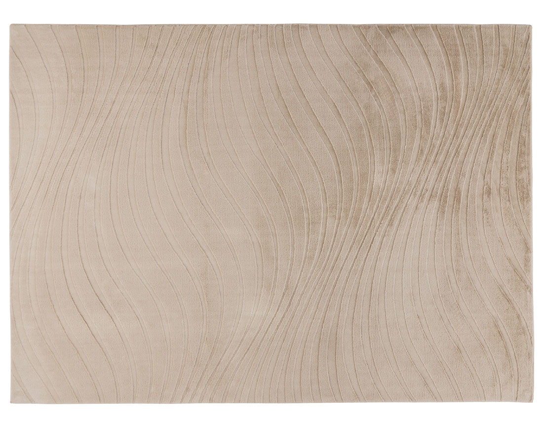 Tapis rectangulaire motif courbe crème Lovely