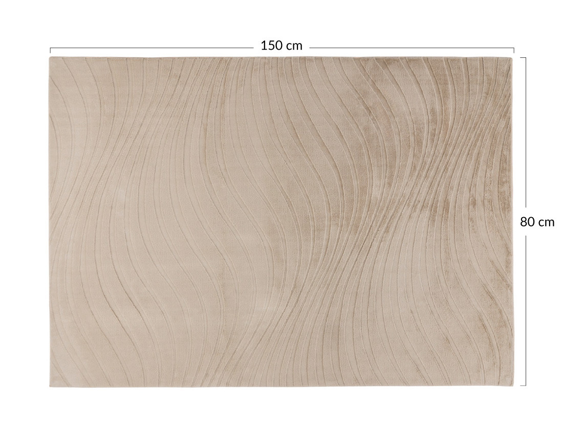 Tapis rectangulaire motif courbe crème Lovely