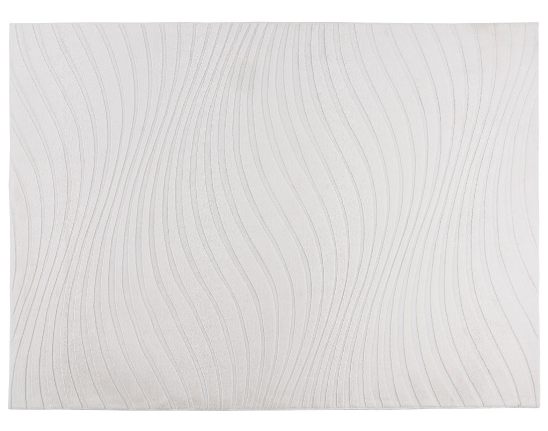 Tapis rectangulaire motif courbe blanc Lovely