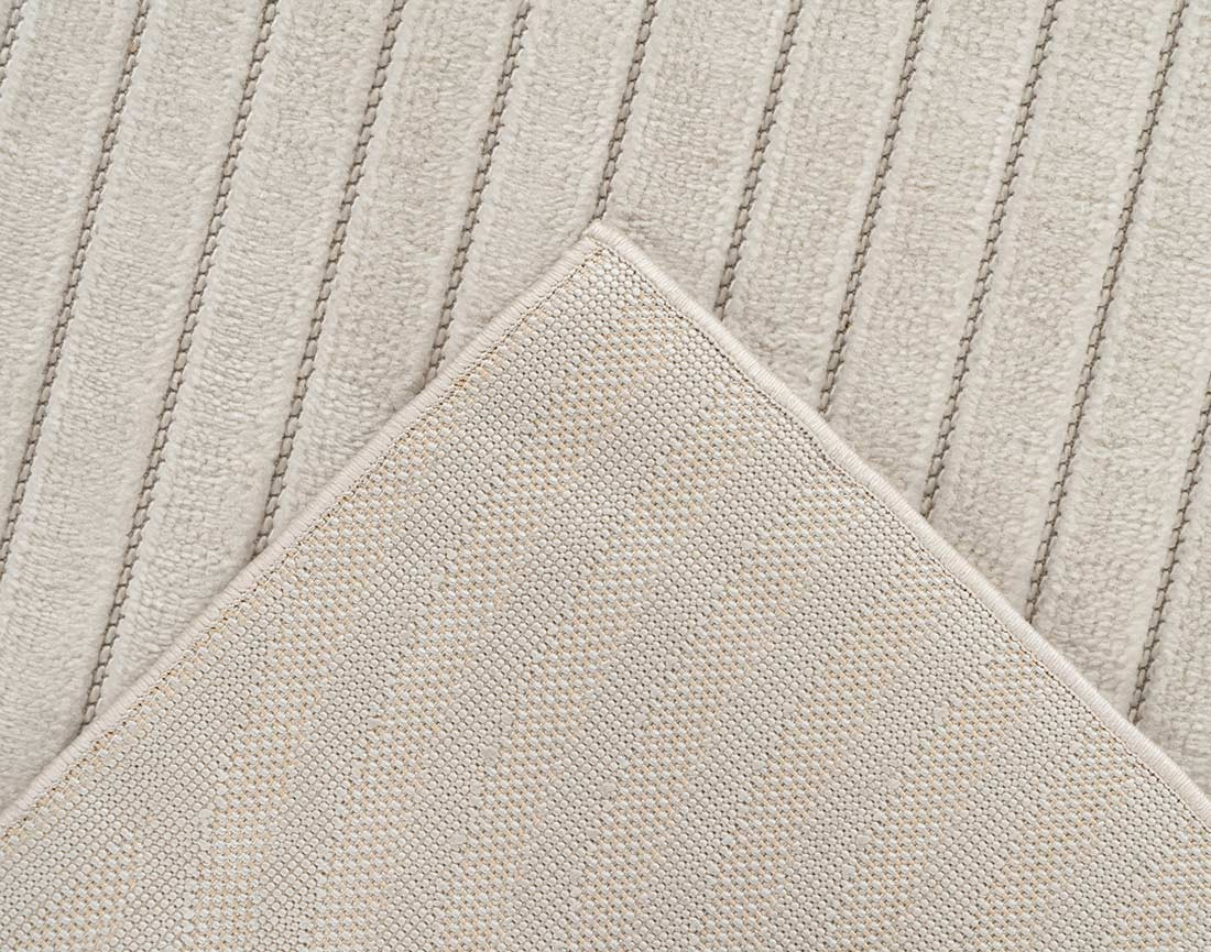 Tapis rectangulaire motif abstrait intérieur et extérieur blanc Rio