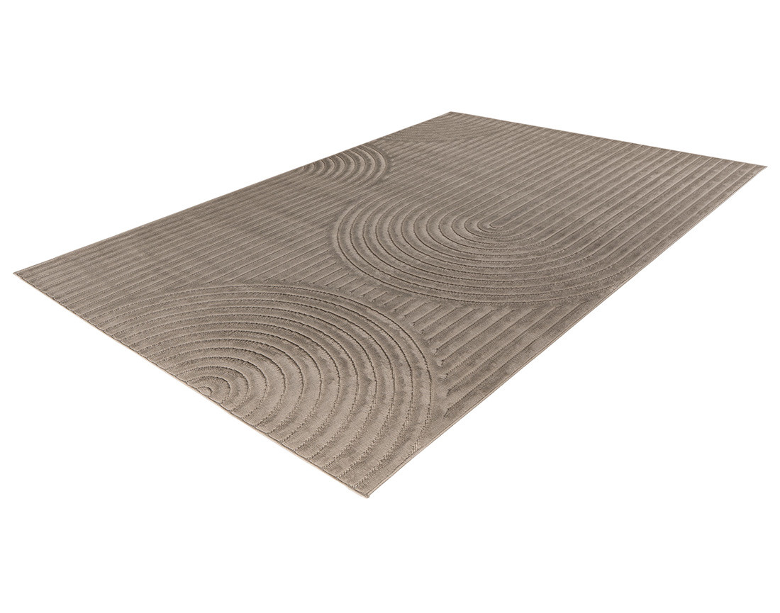 Tapis rectangulaire motif abstrait intérieur et extérieur taupe Rio