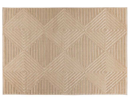 Tapis rectangulaire motif géométrique intérieur et extérieur beige Rio