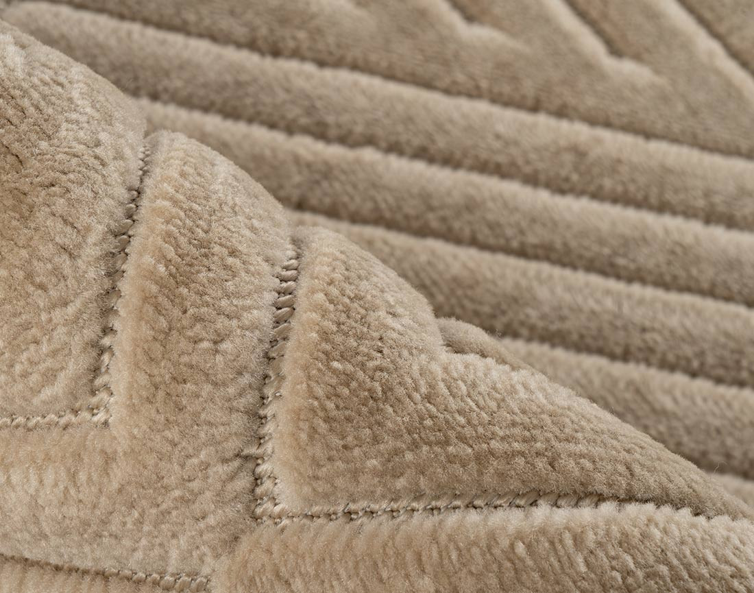 Tapis rectangulaire motif géométrique intérieur et extérieur beige Rio