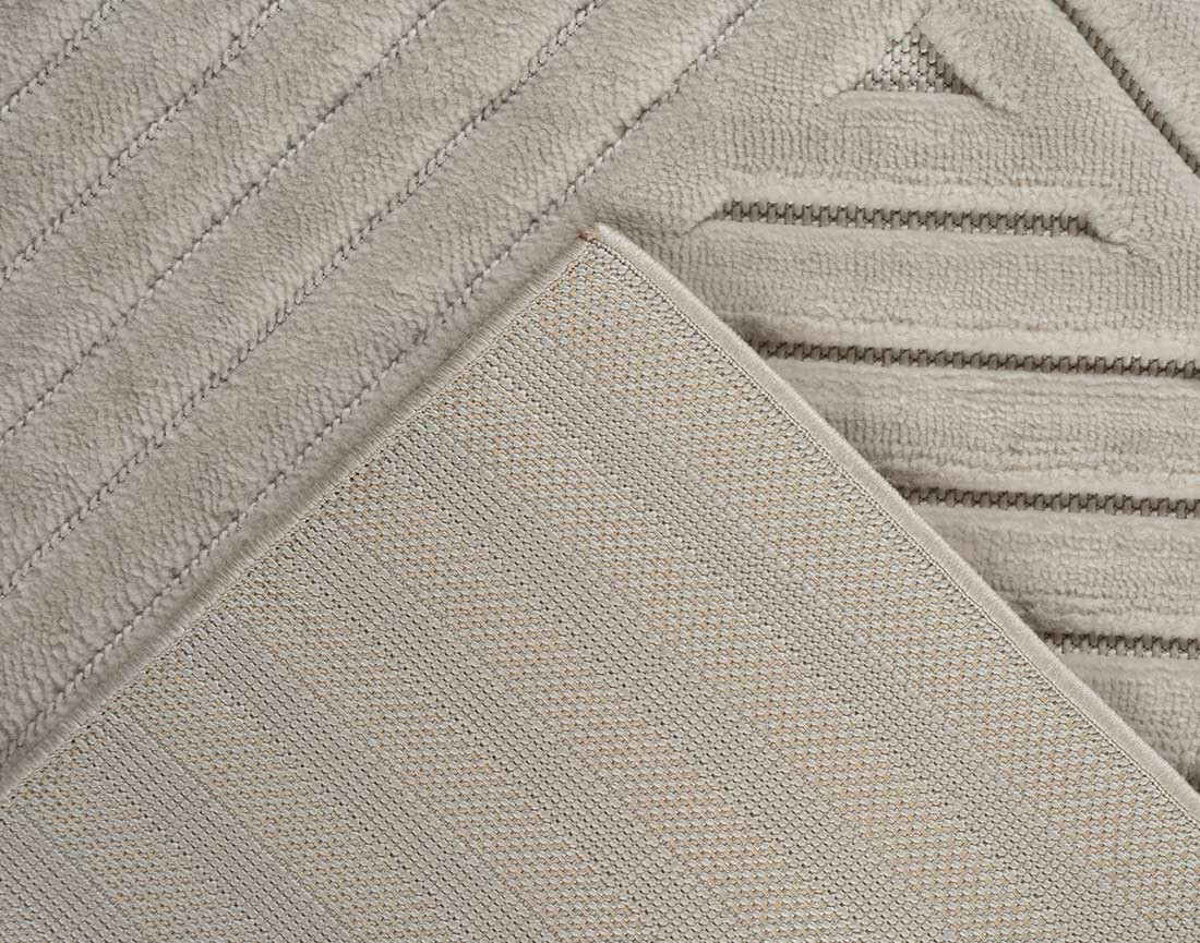 Tapis rectangulaire motif géométrique intérieur et extérieur blanc Rio