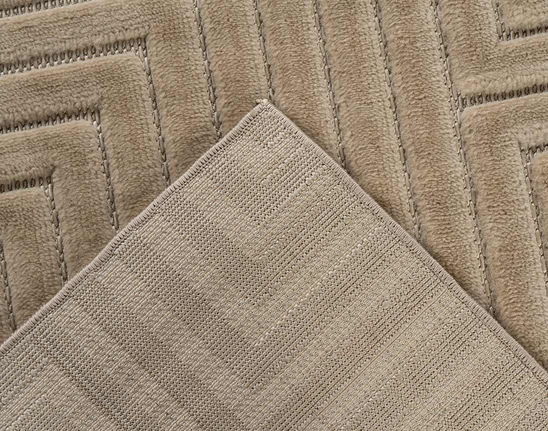 Tapis rectangulaire motif graphique intérieur et extérieur beige Rio