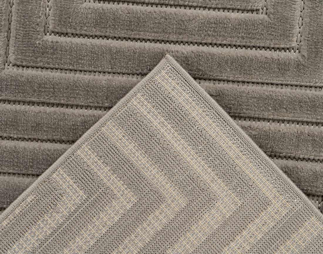 Tapis rectangulaire motif graphique intérieur et extérieur taupe Rio