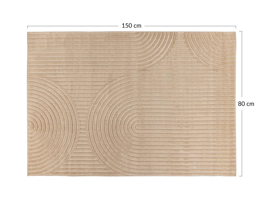 Tapis rectangulaire motif abstrait intérieur et extérieur beige Rio