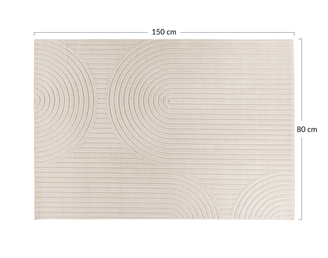 Tapis rectangulaire motif abstrait intérieur et extérieur blanc Rio