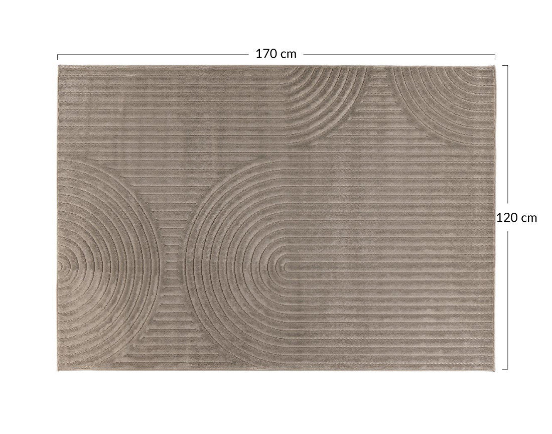 Tapis rectangulaire motif abstrait intérieur et extérieur taupe Rio