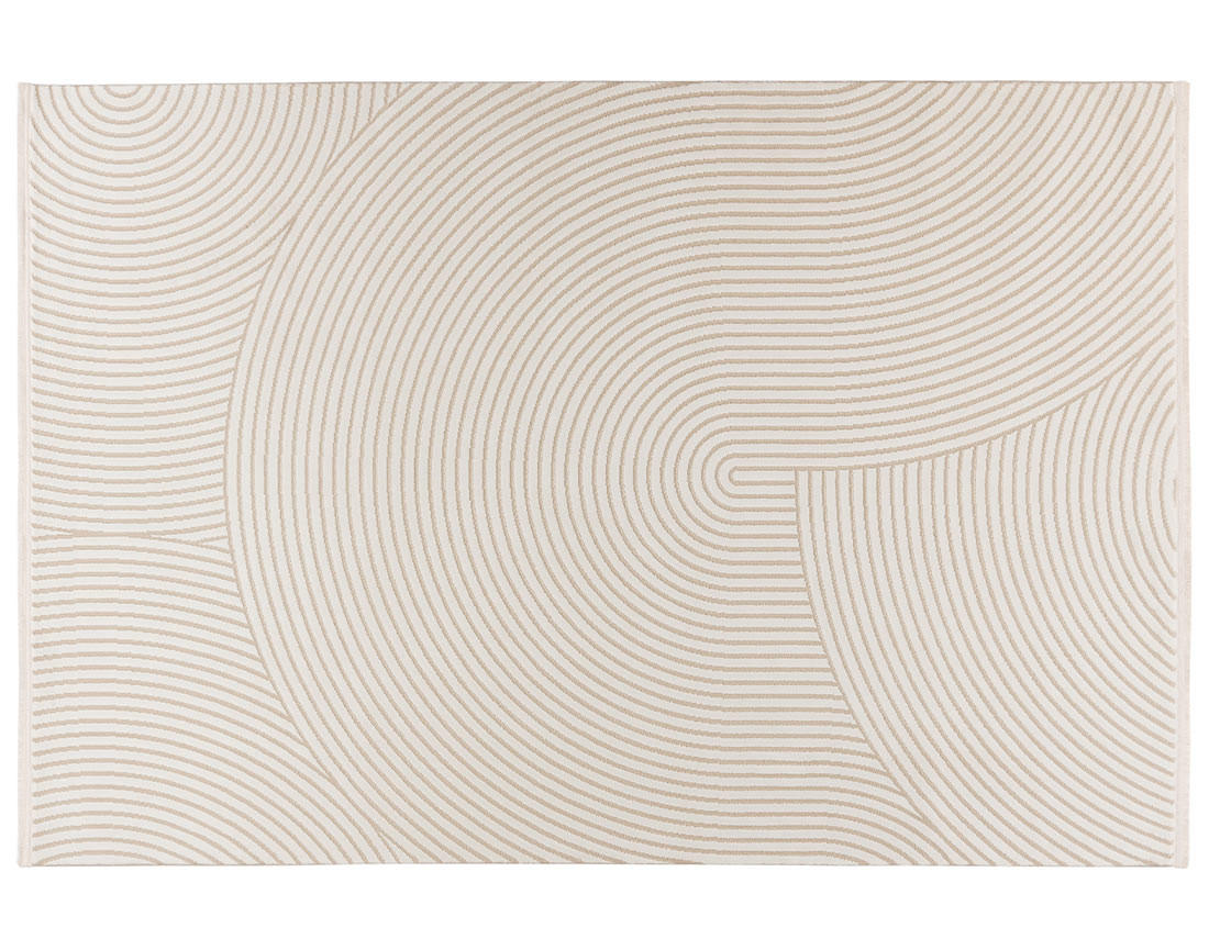 Tapis rectangulaire motif abstrait beige Telio