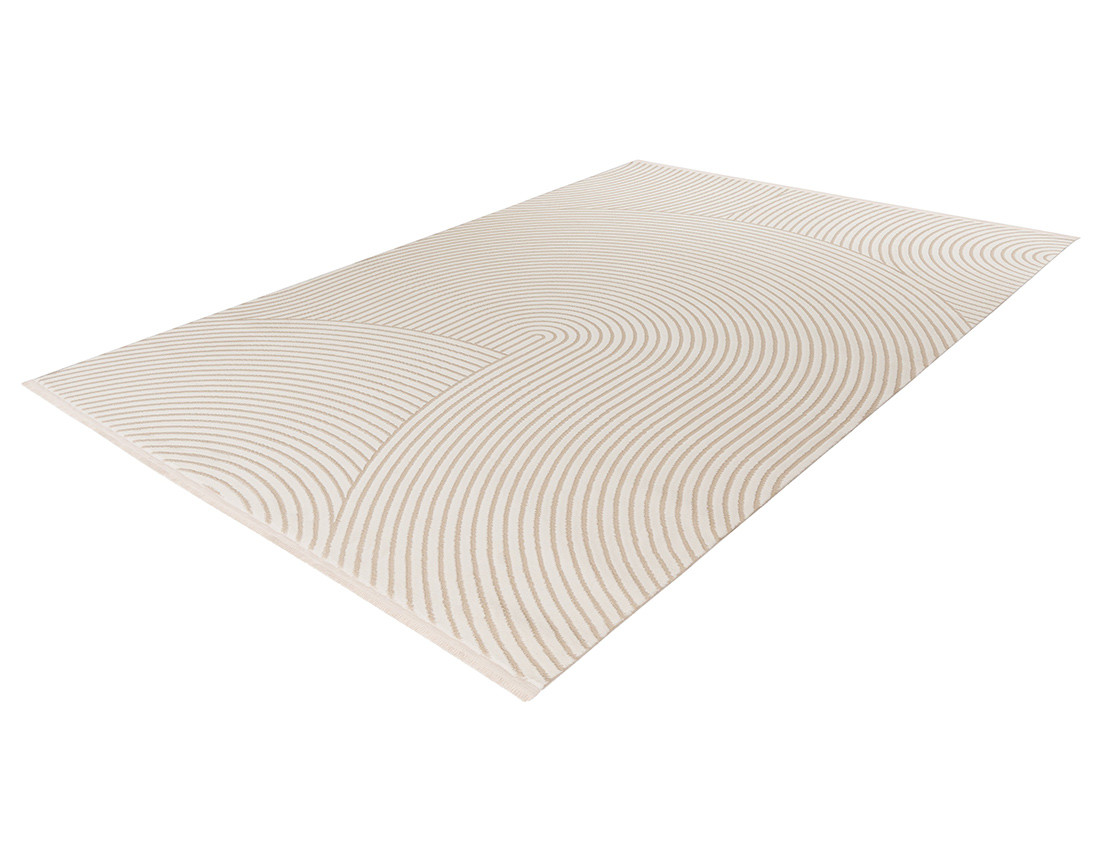 Tapis rectangulaire motif abstrait beige Telio