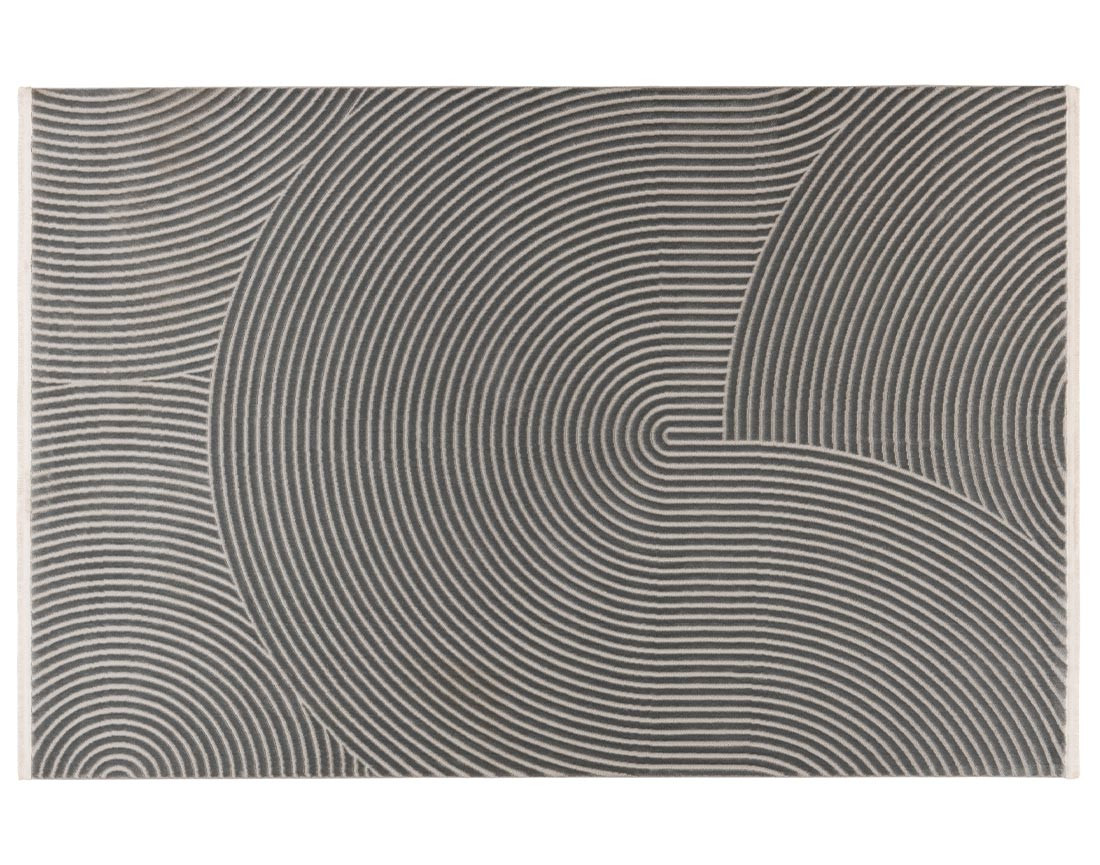 Tapis rectangulaire motif abstrait gris anthracite